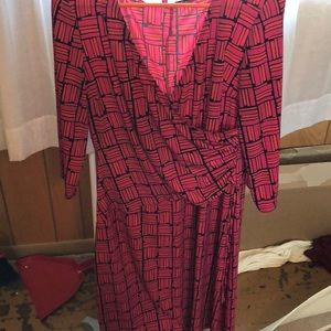 Pink orange and black dress